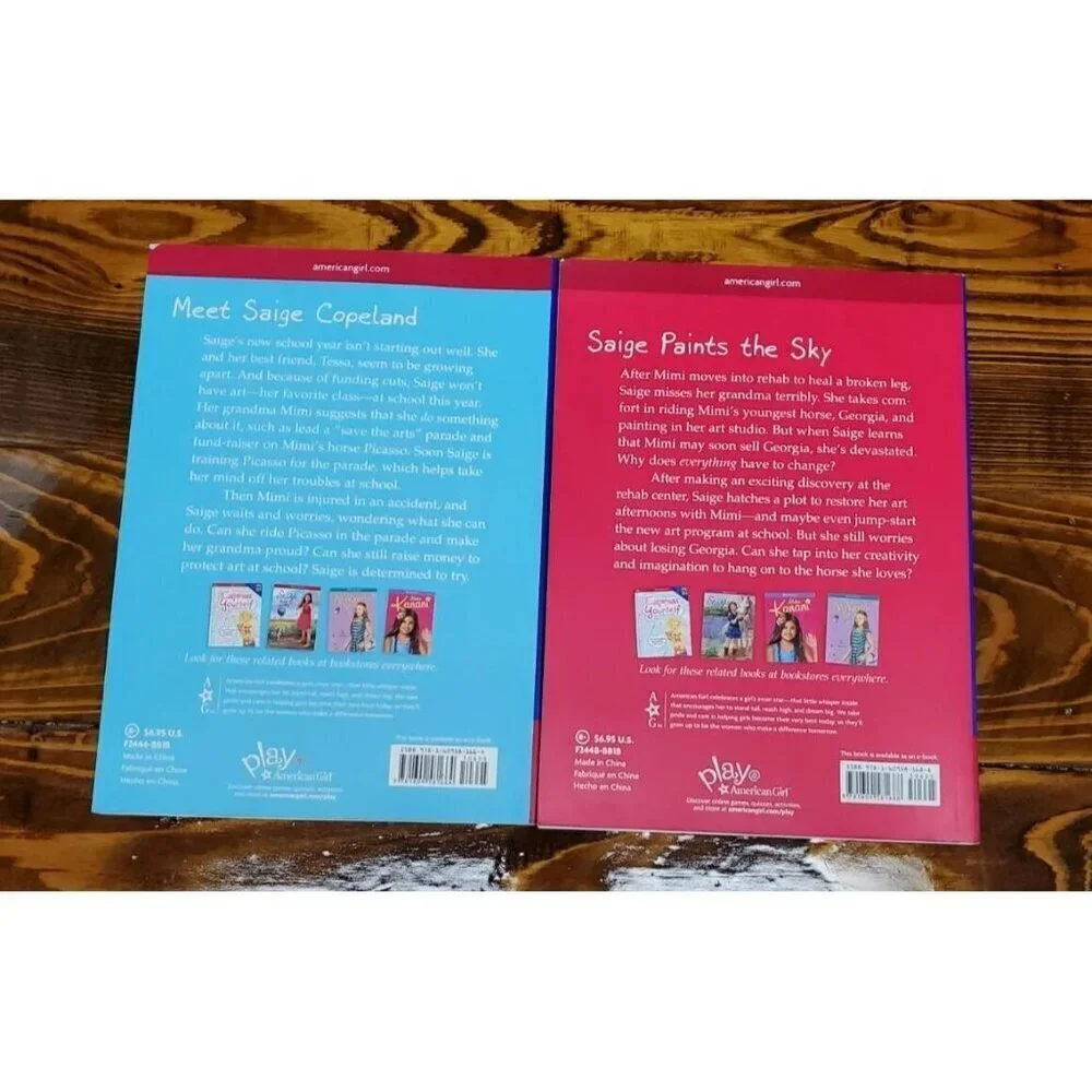 AMERICAN GIRL PB Book Lot of 2: SAIGE & SAIGE PAINTS the SKY by Jessie Haas